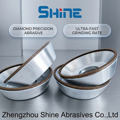 12A2 डिश शेप रेज़िन बॉन्ड डायमंड अपघर्षक पहिये टॉप ग्राइंडिंग डिस्क